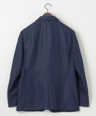 JOSEPH ABBOUD 【清涼/軽量/ストレッチ/ソフト】プリントレノクロス コンバーチブル ジャケット ネイビー系