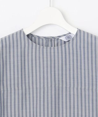 J.PRESS LADIES 【洗える】ウォッシャブルキュプラツイル タックスリーブ ブラウス ネイビー系1