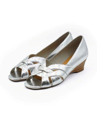 APOM モールドウエッジオープントゥパンプス45 シルバー