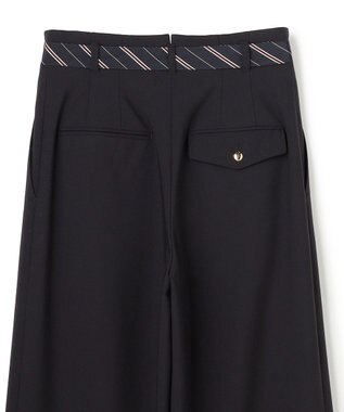 BEIGE， ZEPHYR / ベルト付き 2タックワイドパンツ Navy