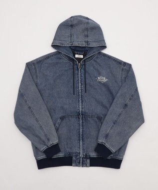 WEGO 【ユニセックス着用ITEM/MLサイズ展開】ワーカーズフードブルゾン デニム淡加工色