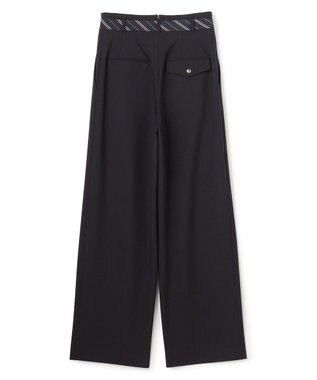 BEIGE， ZEPHYR / ベルト付き 2タックワイドパンツ Navy