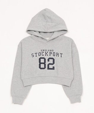 WEGO ロゴショートプルパーカー 杢グレー