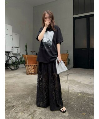 Green Parks レースタックパンツ Black