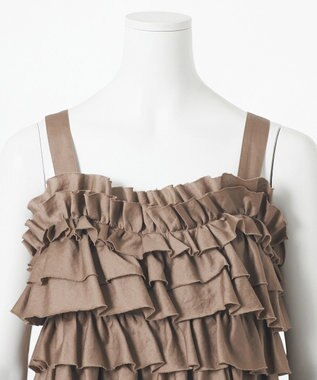 23区 【GOLD LABEL】コットンサテン フリルキャミソール ブラウン系