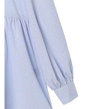 earth music&ecology リボン付き切り替えギャザーシャツチュニック Light Blue