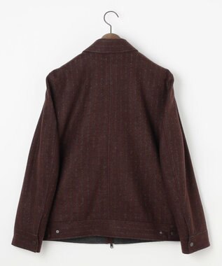 JOSEPH ABBOUD 【イタリア素材/軽量/ストレッチ】ワイドチョークストライプ  ブルゾン ダークブラウン系2