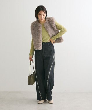 Green Parks ・ＥＬＥＮＣＡＲＥ　ＤＵＥ　シープファーショートベスト Gray Beige