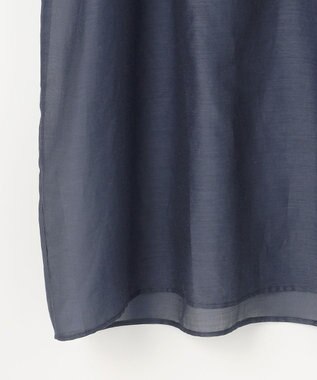 自由区 【洗える】シルクコットンローンスモッキング刺繍 ブラウス コバルトブルー