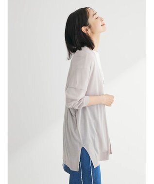 Green Parks 推しニット　ゆったりミドル丈カーディガン Light Gray