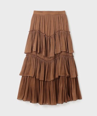 GRACE CONTINENTAL イレギュラーティアードスカート ブラウン