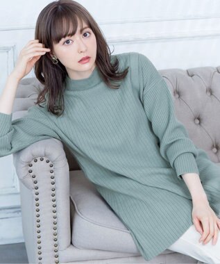 Tiaclasse L 【洗える】1枚でもレイヤード効果のあるサイドボタンチュニック ミント