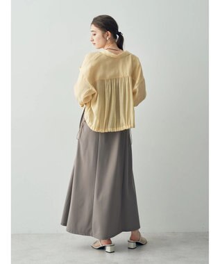 YECCA VECCA 【2点SET】シアーシャツ×Aラインキャミワンピース Yellow