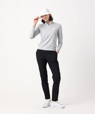 23区GOLF 【WOMEN】ソフトクール ハーフジップ ライトグレー系