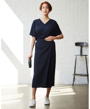 ICB L 【洗える】VIS/NYハイゲージ Vネックプルオーバー ネイビー系