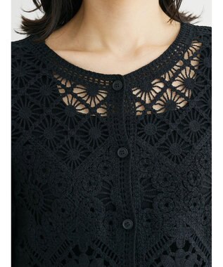 Green Parks ・ＳＵＧＡＲ　ＳＰＯＯＮ　２ｗａｙクロシェカーディガン Black