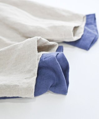 muuc 〈高品質ベルギーリネン100%〉ウエストゴムあり タックデザインスラックスパンツ ベージュ