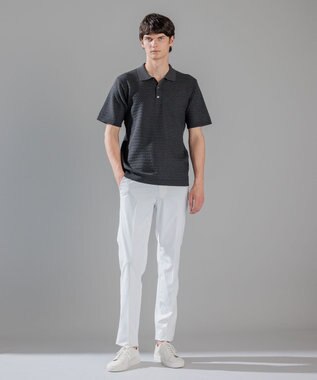 JOSEPH HOMME ヘリンボンボーダー　ポロ グレー系