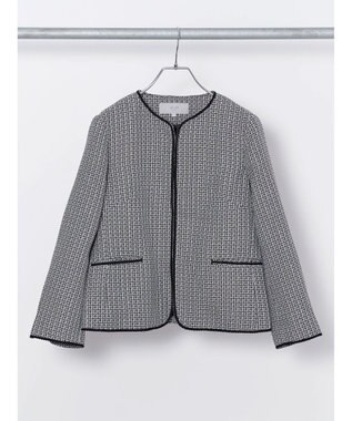 Green Parks ｅｆ－ｄｅ　ツィード風ノーカラージャケット Black