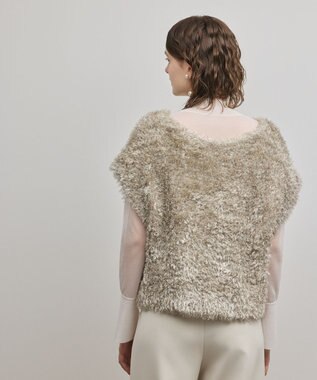 GRACE CONTINENTAL ラメフェザーベスト ベージュ