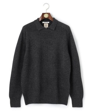 J.PRESS MEN ポロカラー カシミヤニット グレー系