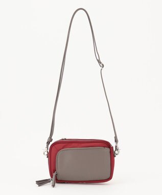 Y'SACCS ナイロン×リサイクルレザー　コンビマルチポシェット ワイン