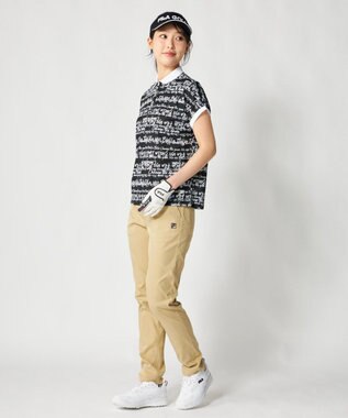 FILA GOLF／marie claire 【FILA GOLF】 ウェストロゴジャガードゴムツイルロングパンツ ベージュ