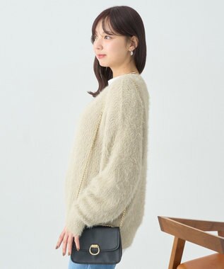 earth music&ecology モヘヤライクレースニット Beige