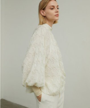 BEIGE， CAMILLE / ジャガードブラウス Ecru