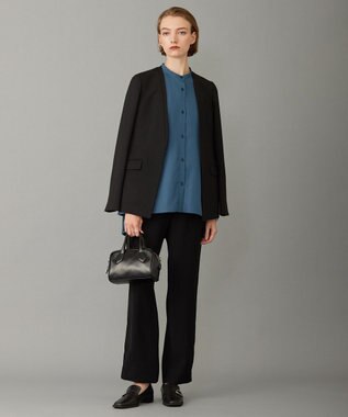 ICB L 【WEB限定カラーあり・洗える】 ライトダブルクロス ストレートパンツ ブラック系