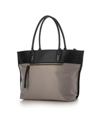 UNBILLION 【テレビ ドラマ着用アイテム】ペルケ perche / ナイロン牛革ヒネリ金具トートバッグ ライトグレー