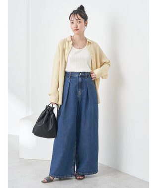 earth music&ecology バックボタンチュニック Yellow