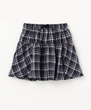 ANY KIDS チェック柄/アニマル柄スカパン ネイビー系チェック