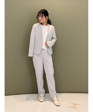 Green Parks ｅｆ－ｄｅ　ストレッチツイルカラーレスジャケット Gray Beige