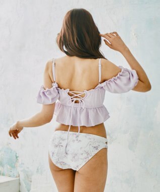 San-ai Resort（三愛水着楽園） 軽い着け心地でしっかり盛れる【楽盛り水着】　パフスリーブワイヤービキニ　9M　【San-ai Resort（サンアイリゾート）】 パープル