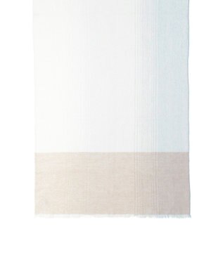 MOONBAT FURLA(フルラ）カシミヤ100％ オンブレー チェック ストール 手洗いOK ペールスカイ