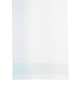 MOONBAT FURLA(フルラ）カシミヤ100％ オンブレー チェック ストール 手洗いOK ペールスカイ