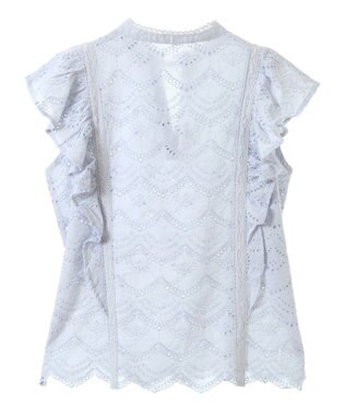 CRAFT STANDARD BOUTIQUE インド綿フリル使いシフリーブラウス Sax