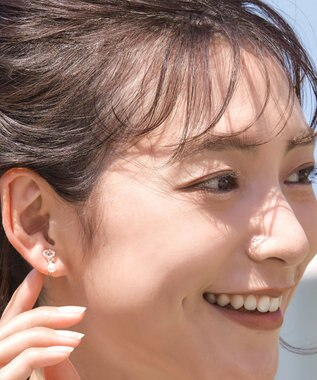 Tiaclasse 【金属アレルギー対応】　サークル＋パールイヤリング ピンクゴールド