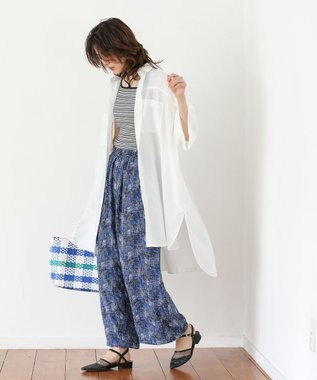 Green Parks 柄イージーパンツⅠ（ワイド） Blue