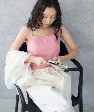 WEGO 【カップ付き/SMサイズ展開】nachumoreショートワンポイントキャミ ピンク