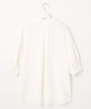 自由区 L 【洗える】ピンタックスリーブ ブラウス アイボリー系