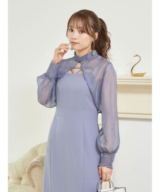 earth music&ecology ＳＥＴ２点シアーボレロ＋キャミワンピース Blue