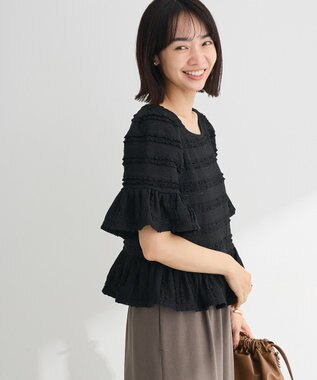 Green Parks ・ＳＵＧＡＲ　ＳＰＯＯＮ　レースフリルプルオーバー Black