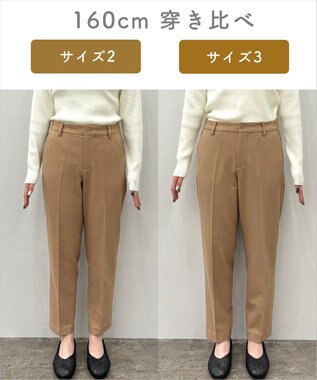 ANY 【洗濯機可/ストレッチ/ウエストゴム/裏起毛】マルチファンクションストレッチチェックテーパードパンツ グレーチェック