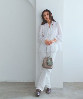 TOPKAPI 【Breath TOPKAPI】DUAL デュアル シュリンクレザー バイカラー 2way ワンハンドル ショルダーバッグ チャーム付き グレージュ