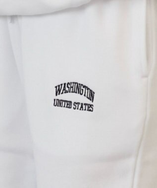 WEGO 【ANGIE VINTAGE】ワンポイント刺繍 裏毛 スウェットパンツ ホワイト