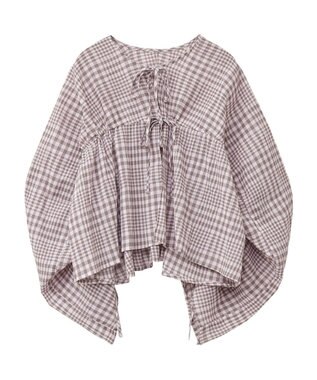 earth music&ecology ワッシャードロスト羽織りシャツ Check Mocha