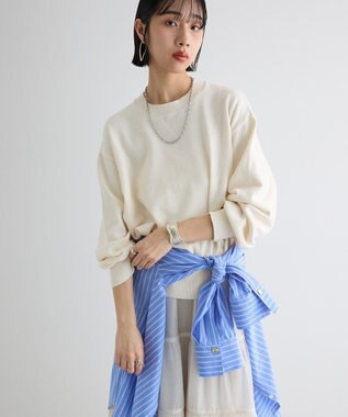 Green Parks スウェットライクニットプルオーバー Off White