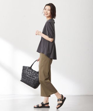 J.PRESS LADIES 【A4サイズ収納可】キルティング トートバッグ ブラック系